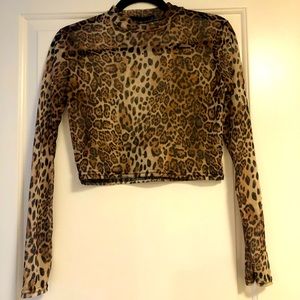 Mesh Misguided leopard print top